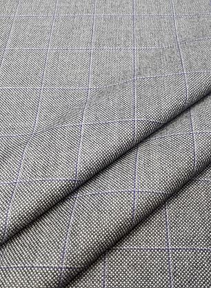 Костюмная (н) фиолетовая клетка на черно-белой крапине - в интернет-магазине тканей Тессутидея арт. 05-2986