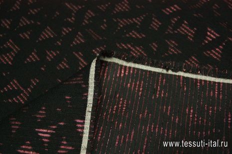 Жаккард с люрексом (н) черно-лиловый ш-150см - итальянские ткани Тессутидея арт. 03-3422