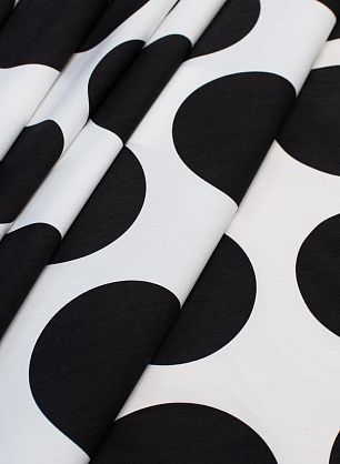 Хлопок стрейч (н) крупный черный и красный горох на белом - в интернет-магазине тканей Тессутидея арт. 01-5374