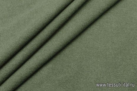 Пальтовая велюр дабл (о) зеленая - итальянские ткани Тессутидея арт. 09-1552