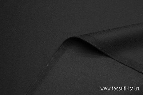 Пальтовая сукно двухслойная (о) черная - итальянские ткани Тессутидея арт. 09-2074