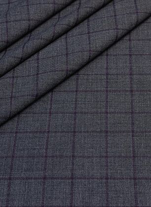 Костюмная клетка (н) серо-фиолетовая Kiton - в интернет-магазине тканей Тессутидея арт. 05-3173