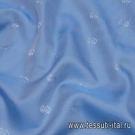 Подкладочная (о) жаккардовые банты на голубом - итальянские ткани Тессутидея арт. 08-1175