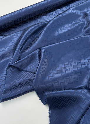 Подкладочная вискоза жаккардовая (о) синяя - в интернет-магазине тканей Тессутидея арт. 08-1687