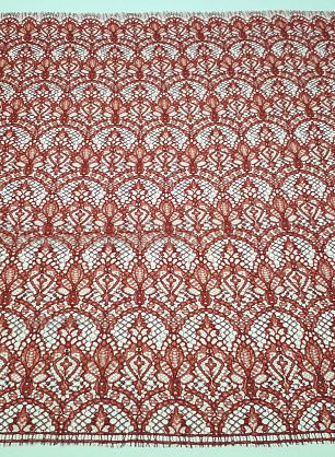 Кружевное полотно (н) красно-бордовое ш-90см Jean Bracq - в интернет-магазине тканей Тессутидея арт. 03-5327
