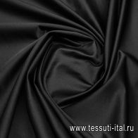 Шелк с шерстью дюшес (о) черный - итальянские ткани Тессутидея арт. 10-3731