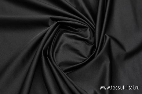 Шелк с шерстью дюшес (о) черный - итальянские ткани Тессутидея арт. 10-3731