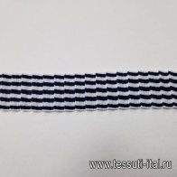 Тесьма плиссе ш-2,3см сине-белая полоска - итальянские ткани Тессутидея арт. F-5858