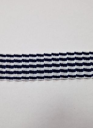 Тесьма плиссе ш-2,3см сине-белая полоска - в интернет-магазине тканей Тессутидея арт. F-5858