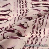 Батист (н) стилизованные киты на айвори - итальянские ткани Тессутидея арт. 01-4132