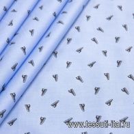 Сорочечная твил (н) черные кеды на голубом меланже - итальянские ткани Тессутидея арт. 01-5679