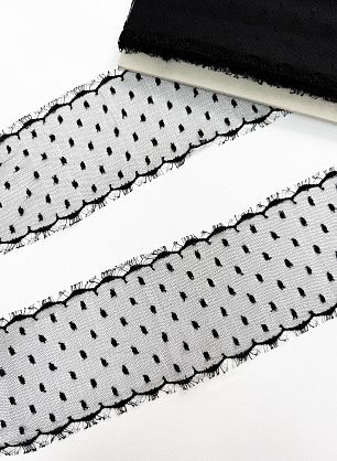 Кружево ш-13см черное - в интернет-магазине тканей Тессутидея арт. 03-7453