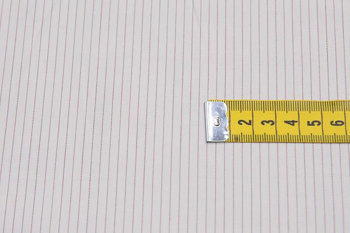 Сорочечная (н) бело-красная полоска - итальянские ткани Тессутидея арт. 01-6313