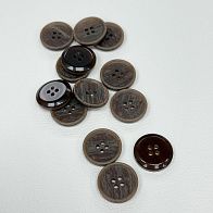 Пуговица пластик 4 прокола d-18мм коричневая меланж - итальянские ткани Тессутидея арт. F-7112