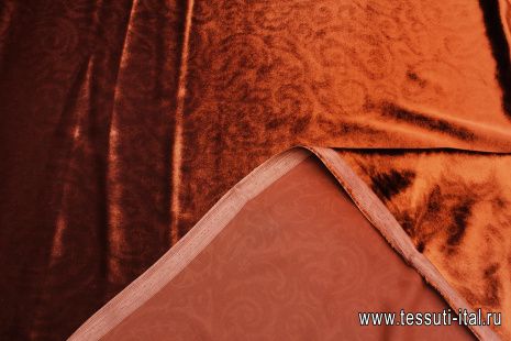 Бархат (о) терракотовый - итальянские ткани Тессутидея арт. 10-2752