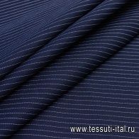 Хлопок костюмный (н) сине-белая полоска - итальянские ткани Тессутидея арт. 01-5176