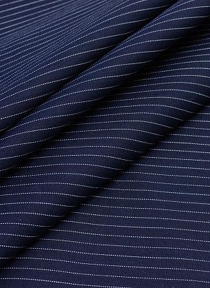 Хлопок костюмный (н) сине-белая полоска - в интернет-магазине тканей Тессутидея арт. 01-5176