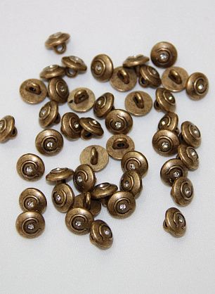 Пуговица на ножке металл медь со стразом d-10mm Roberto Cavalli - итальянские ткани Тессутидея F-2494