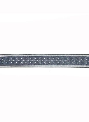 Тесьма капроновая (н) белый горох на синем, зеленом ш-1,5см - в интернет-магазине тканей Тессутидея арт. F-3329