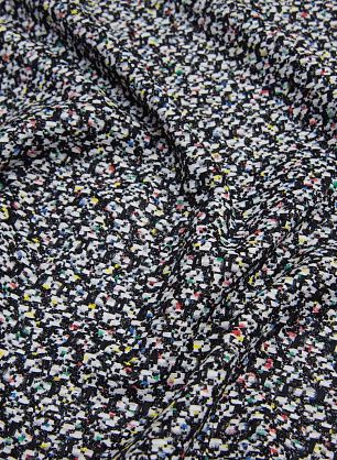 Шанель с люрексом (н) черно-белая с цветными вкраплениями - в интернет-магазине тканей Тессутидея арт. 03-6627