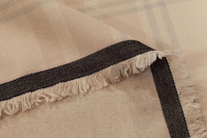 Костюмная дабл (н) серо-бежевая клетка/светло-бежевая - итальянские ткани Тессутидея арт. 05-4827