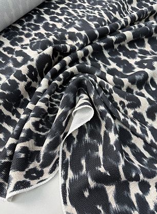 Лен костюмный (н) черно-бежевый рисунок - в интернет-магазине тканей Тессутидея арт. 16-1114