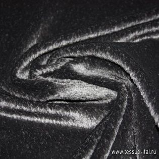 Пальтовая альпака сури (о) черная - итальянские ткани Тессутидея арт. 09-0940
