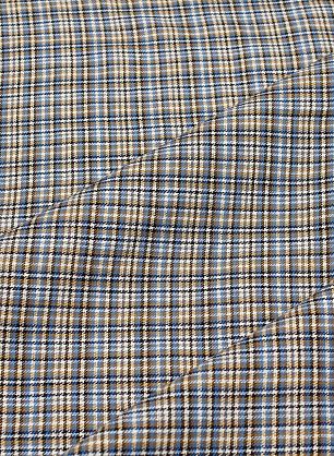 Костюмная (н) черно-бело-желто-голубая клетка - в интернет-магазине тканей Тессутидея арт. 05-4643