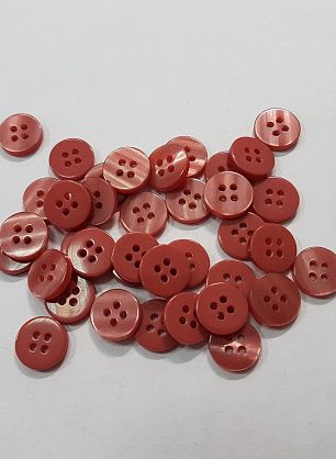 Пуговица пластик 4 прокола d-11мм терракотовая - итальянские ткани Тессутидея F-5325