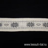 Подвяз (н) черно-серый орнамент 14*75см  - итальянские ткани Тессутидея арт. F-3776