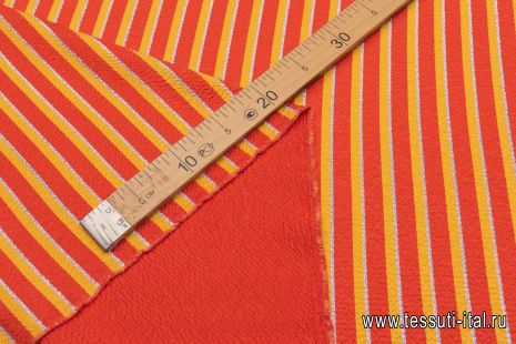 Жаккард с люрексом (н) оранжево-желтая полоска - итальянские ткани Тессутидея арт. 03-6826