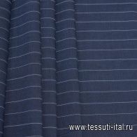 Лен костюмный (н) сине-белая полоска Loro Piana - итальянские ткани Тессутидея арт. 16-0724