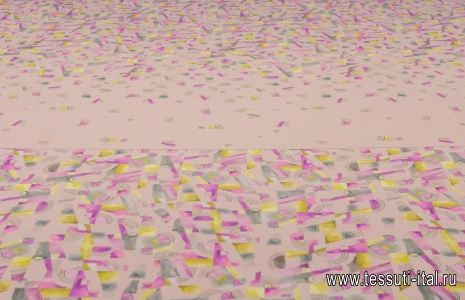 Крепдешин купон (1,35м) (н) геометрическая абстракция на антико - итальянские ткани Тессутидея арт. 02-8420