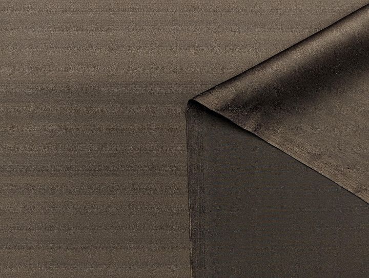 Шелк атлас стрейч полоска (н) темно-коричневый - итальянские ткани Тессутидея арт. 10-2768