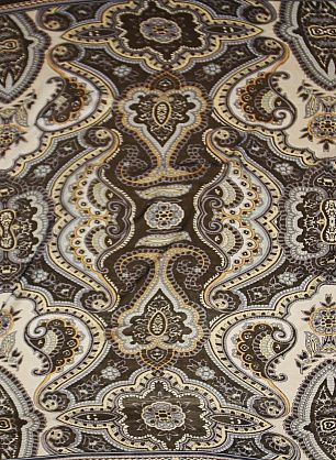 Шифон купон (1,35м) (н) бежево-голубой восточный рисунок на черном - в интернет-магазине тканей Тессутидея арт. 10-3555