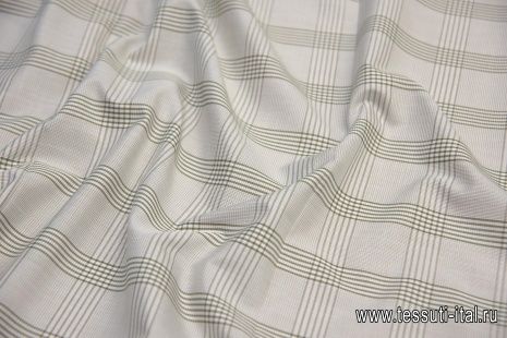 Сорочечная (н) бело-зеленая клетка - итальянские ткани Тессутидея арт. 01-5986