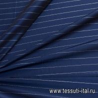 Подкладочная стрейч с люрексом (н) сине-серебрянная полоска - итальянские ткани Тессутидея арт. 07-1211