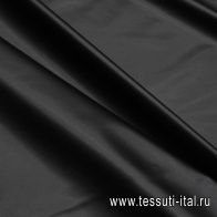 Искусственная кожа на флисовой основе (о) черная - итальянские ткани Тессутидея арт. 03-7393