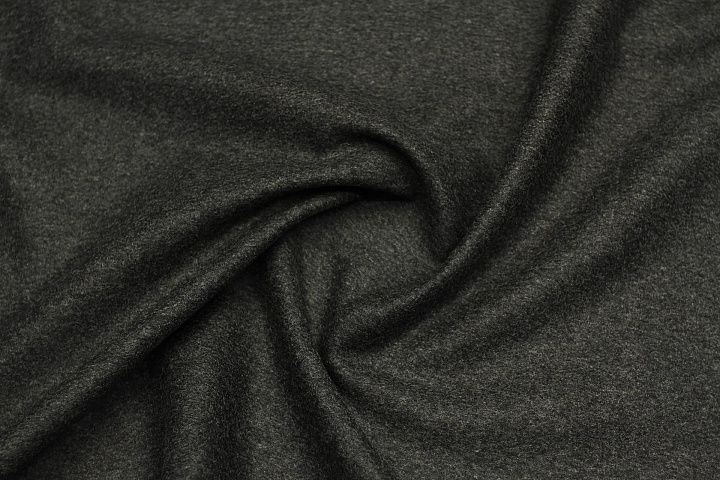 Пальтовая кашемир+шерсть двухслойная (о) темно-серая/серая - итальянские ткани Тессутидея арт. 09-2085