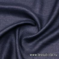 Лен костюмный дабл (о) синий/темно-синий - итальянские ткани Тессутидея арт. 16-0968