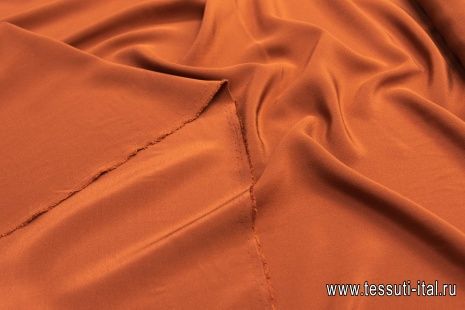 Крепдешин (о) коричнево-оранжевый - итальянские ткани Тессутидея арт. 10-1356