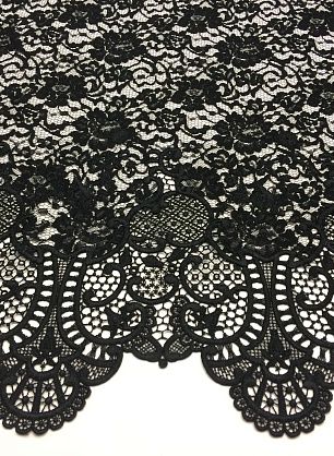 Кружевное полотно (о) черное - в интернет-магазине тканей Тессутидея арт. 03-4556