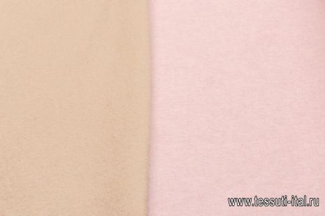 Пальтовая двухслойная дабл (о) розовая/бежевая - итальянские ткани Тессутидея арт. 09-1954