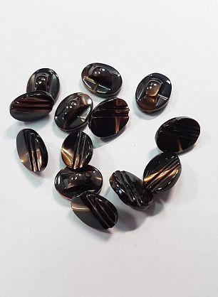 Пуговица перламутр на ножке d-12мм темно-коричневая овальная - в интернет-магазине тканей Тессутидея арт. F-5621