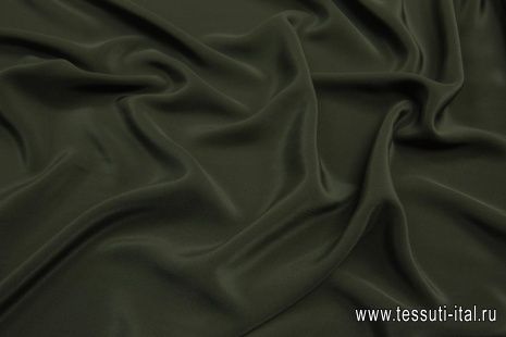 Крепдешин (о) хаки в стиле Ferragamo - итальянские ткани Тессутидея арт. 10-2007