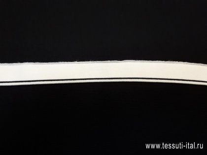 Подвяз (н) белый с черной полосой 2,5*70-72см  - итальянские ткани Тессутидея арт. F-4062