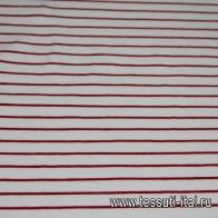 Футер полоска (н) красно-белая ш-190см - итальянские ткани Тессутидея арт. 12-0623
