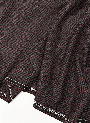 Костюмная шерсть (н) серо-черно-бордовая клетка - в интернет-магазине тканей Тессутидея арт. 05-5356