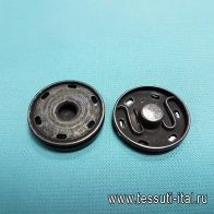 Кнопка металл пришивная круглая d-26-30mm черная - итальянские ткани Тессутидея арт. F-2937