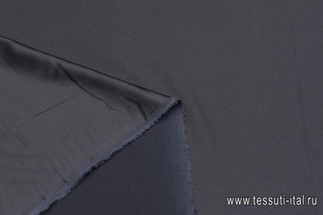 Шелк атлас стрейч (о) черный - итальянские ткани Тессутидея арт. 10-2859
